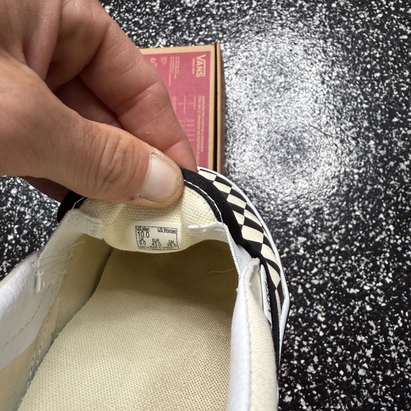 Vans Black and Cream Checkerboard Slip-Ons - Picture 5 of 6